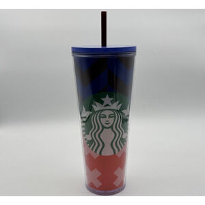 Starbucks 2021 Back To School Multicolor 24 Oz. Cold Cup Tumbler w/ Straw, NEW